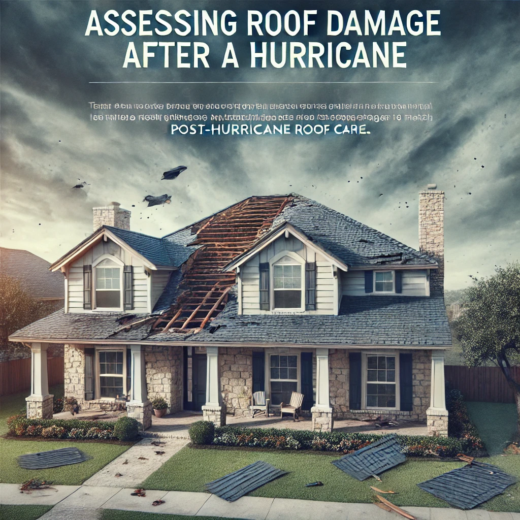 Texas home roof damage after hurricane assessment for repair