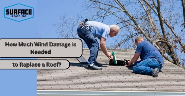 how much wind damage to replace roof